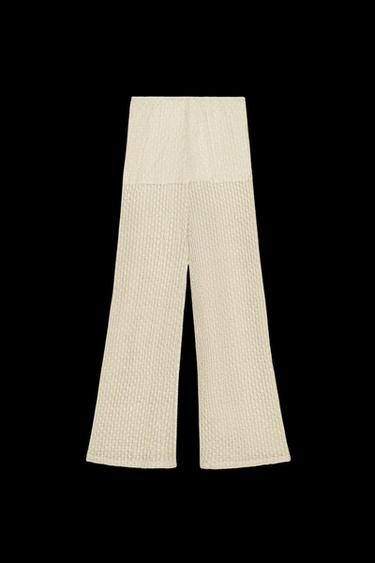 PANTALÓN HILO METALIZADO - Dorado de Zara