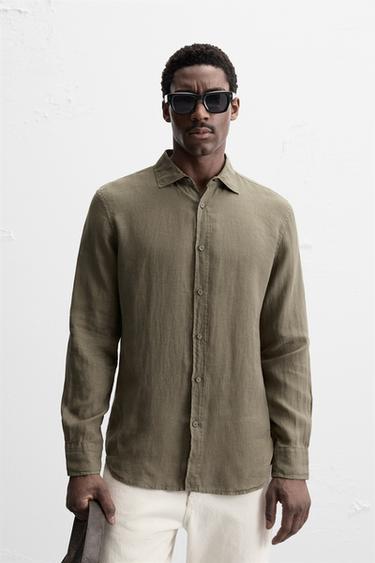 CAMISA 100 % LINHO - Caqui da Zara