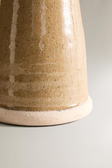 CYLINDRICAL TERRACOTTA VASE - Brown / Taupe by Zara - Image 3