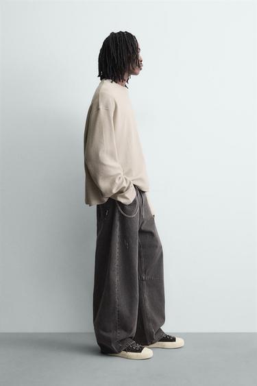 TEXTURED PRINT SWEATSHIRT - Sand by Zara - Image 3