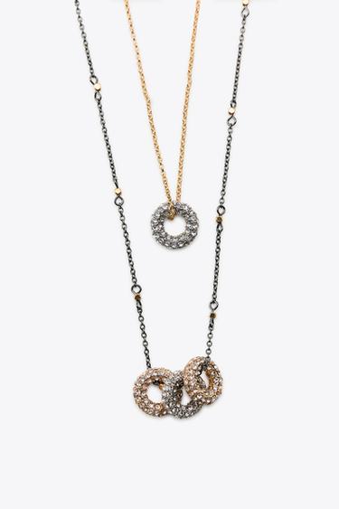 PACK OF 2 COMBINED GLITTER NECKLACES - Golden by Zara - Image 3