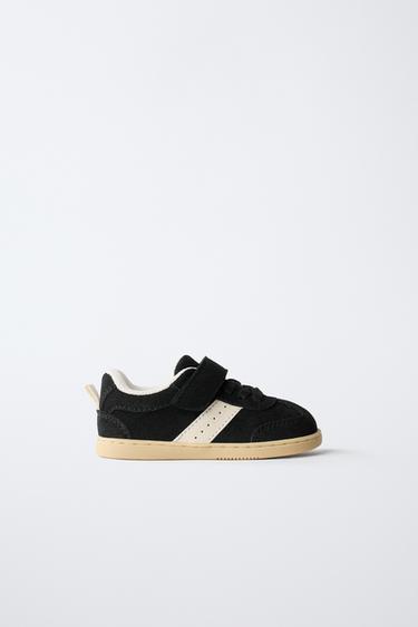 Zara BAREFOOT LEATHER SNEAKERS - Black