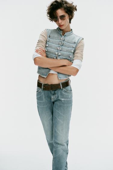 TRF DENIM WAISTCOAT - Light blue by Zara