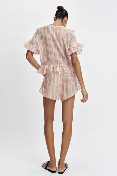 BLOUSE À RAYURES ET VOLANTS - rayures de Zara - Image 4