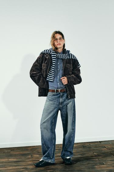 TRF BAGGY BARREL MID-WAIST JEANS - Blue by Zara