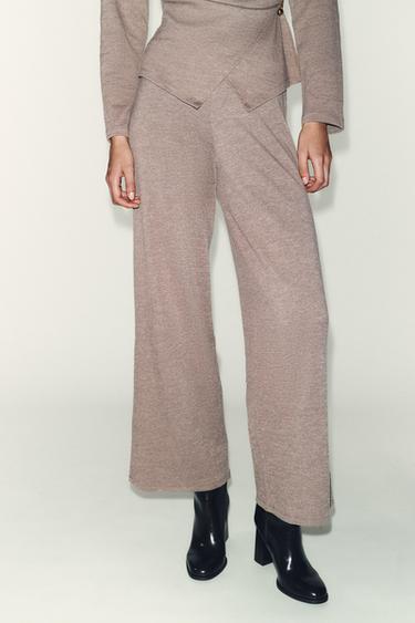 BASIC PIQUÉ TROUSERS - Light brown by Zara