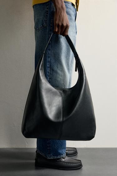 Zara SOLID SHOPPER BAG - Black - Image 0
