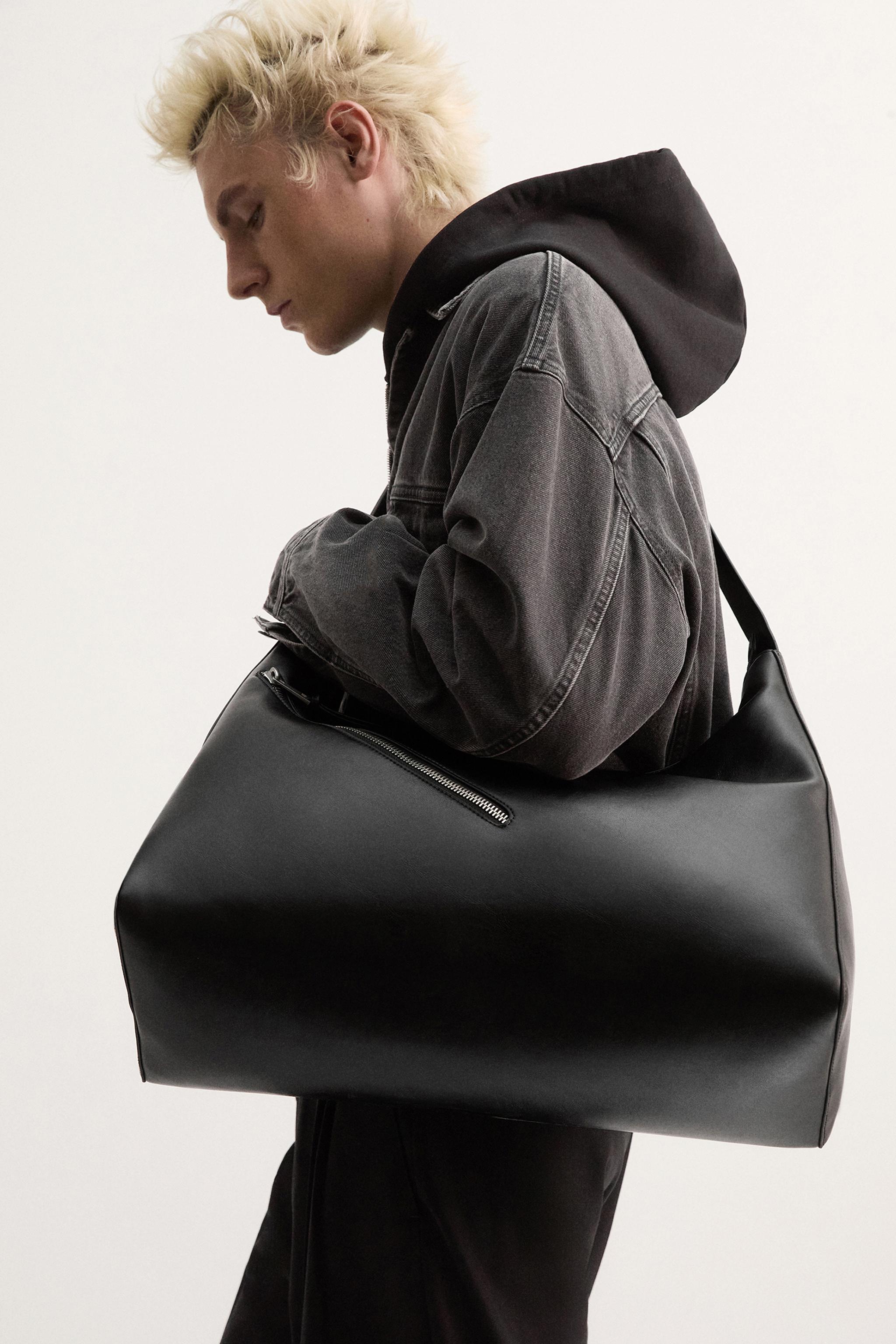 美品　希少　ZARA MAN リアルレザーボストンバッグ　ネイビーブラック 美品 希少 ZARA MAN リアルレザーボストンバッグ ネイビーブラック