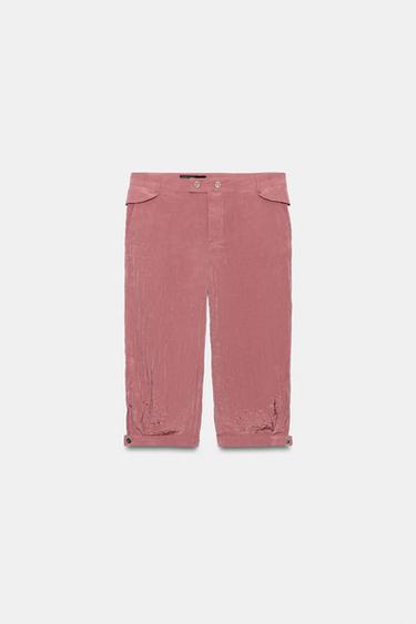 PANTALON CAPRI FLUIDE - Rose foncé de Zara - Image 5