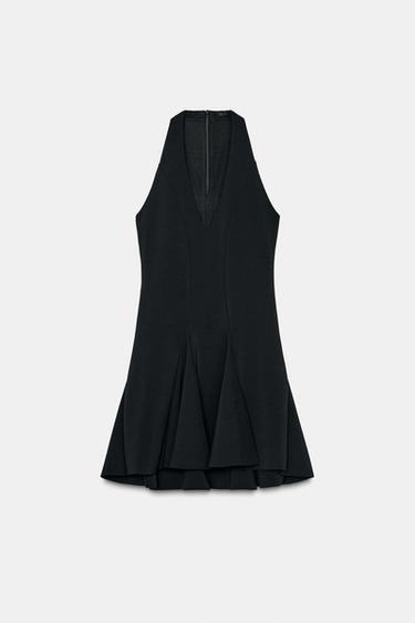 ROBE COURTE À GODETS - Noir de Zara - Image 4