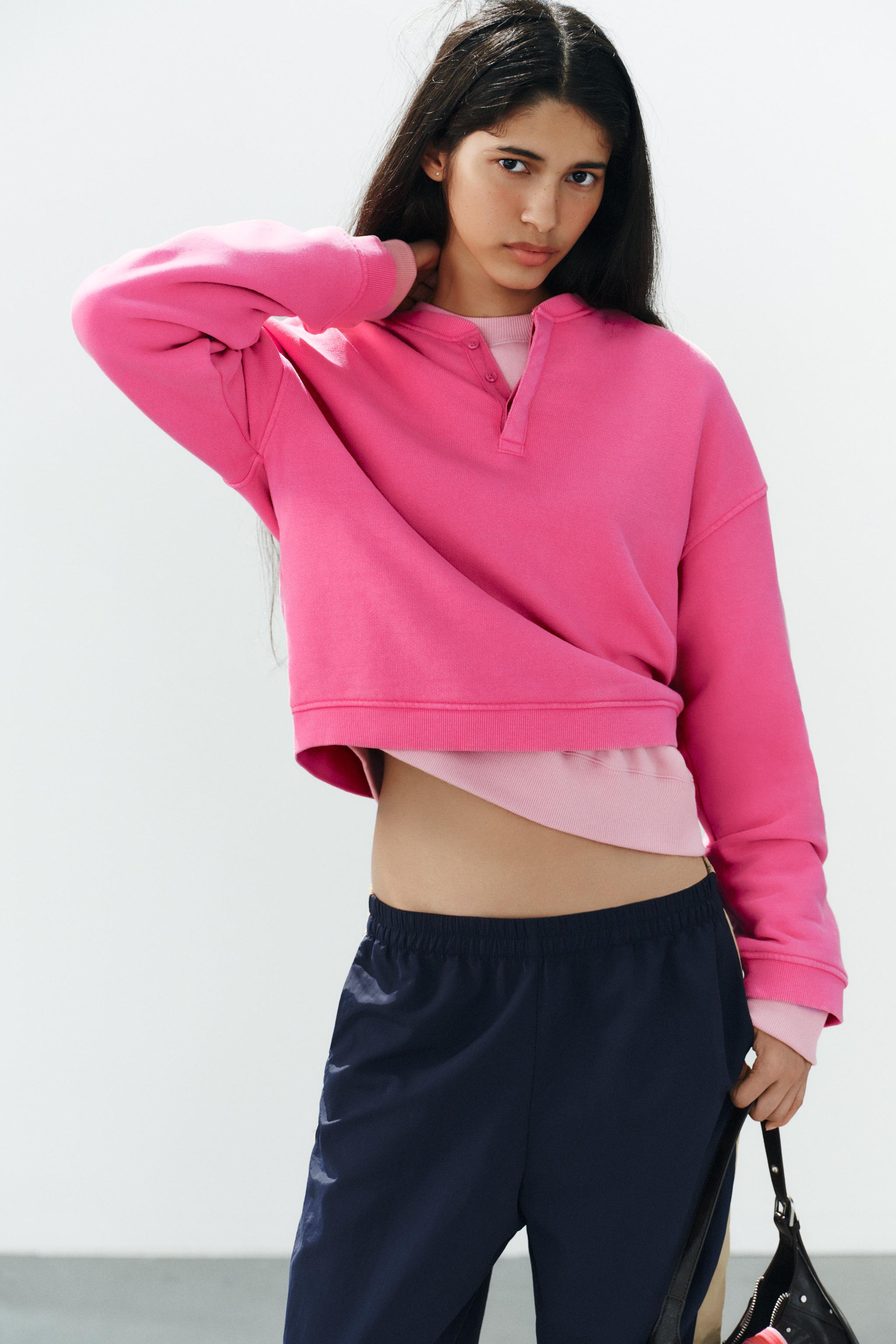 SWEAT À EFFET DÉLAVÉ BOUTONS