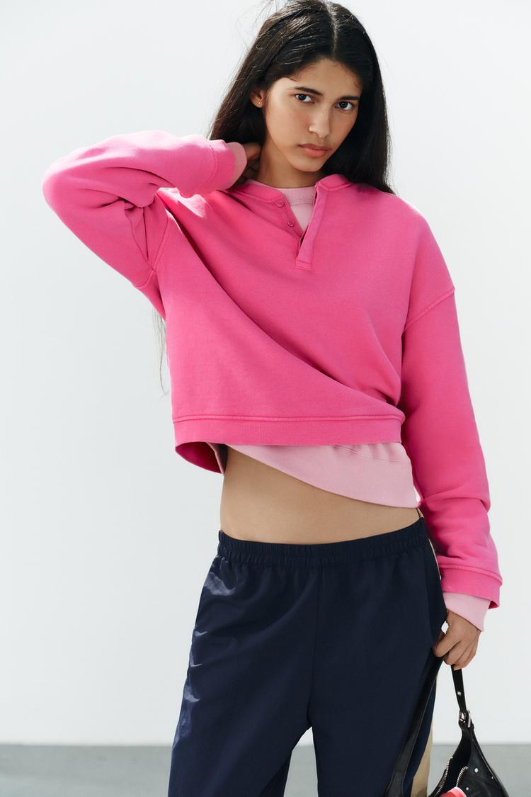 SUDADERA EFECTO LAVADO BOTONES