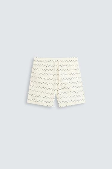 BAÑADOR MEDIO ESTAMPADO GEOMÉTRICO - Crudo de Zara