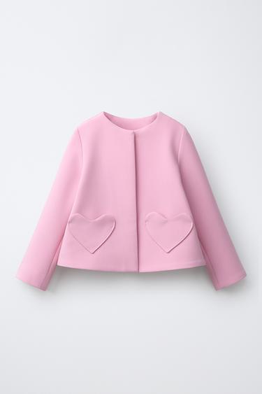 GIACCA CON TASCHE A CUORE - Rosa di Zara