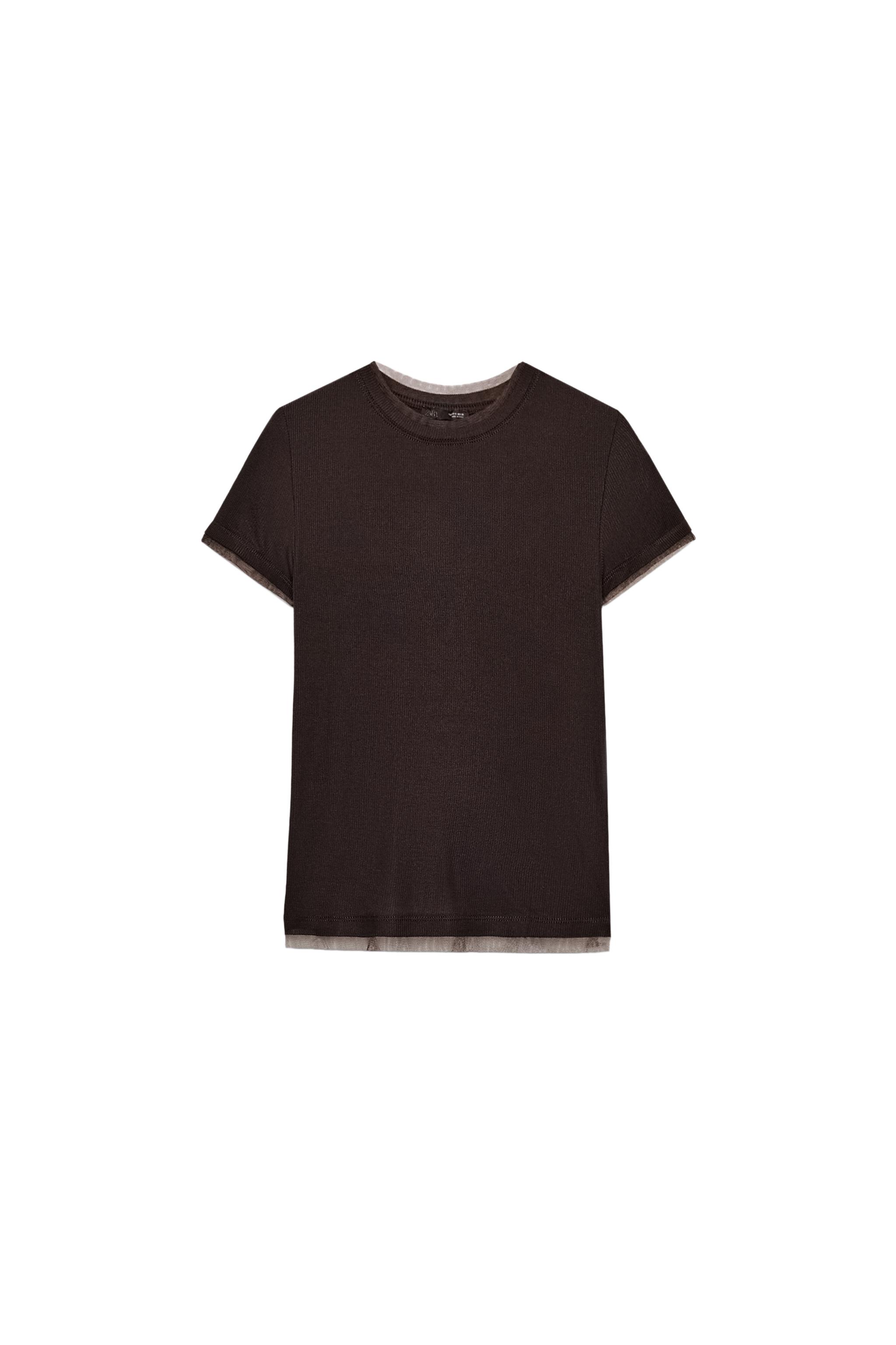 COMBINED TULLE T-SHIRT - Black | ZARA United States