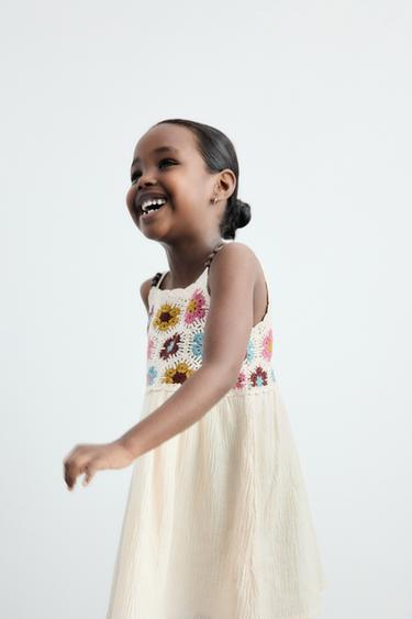 CROCHET KNIT AND BEADED DRESS - Multicoloured by Zara