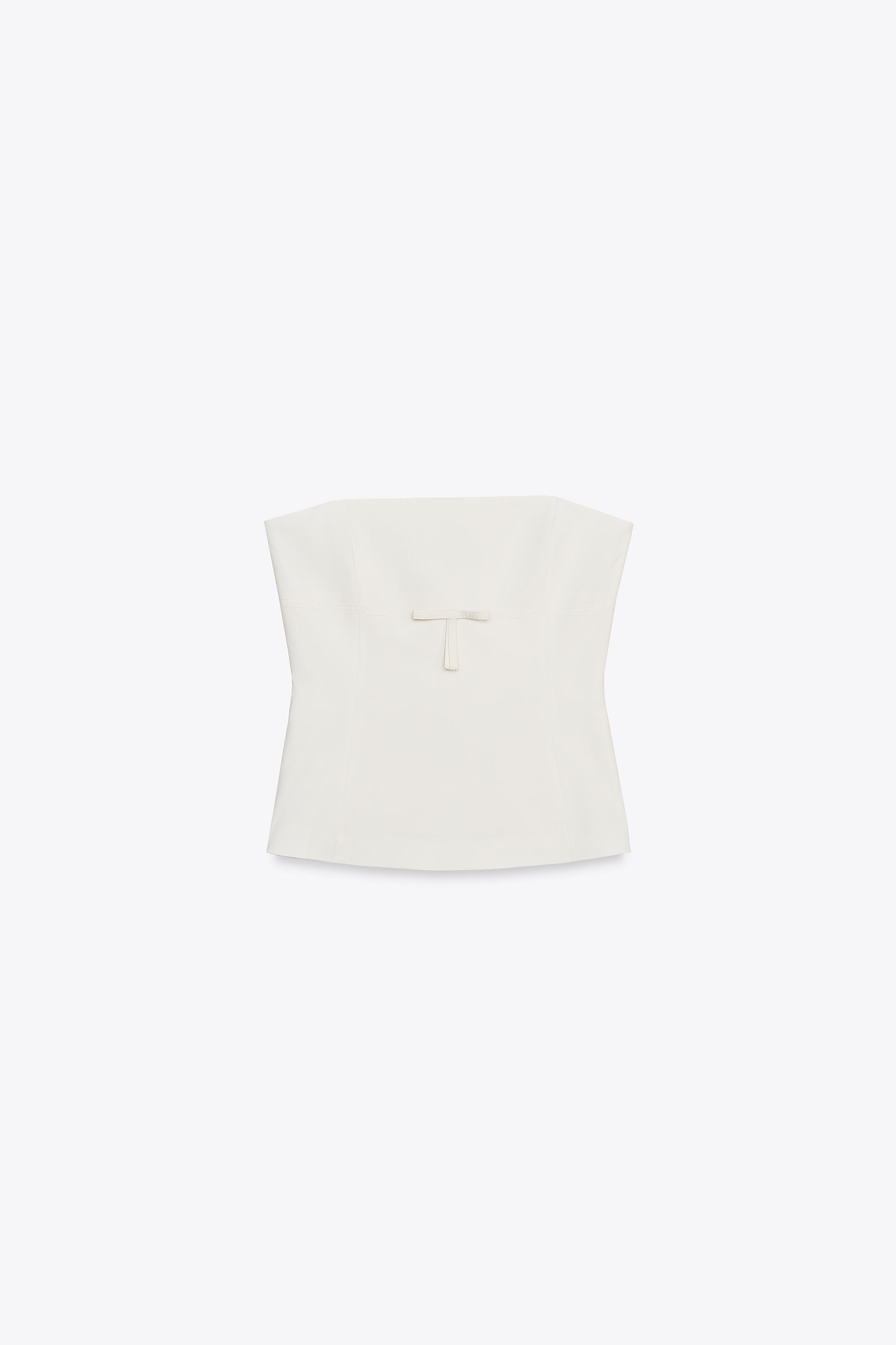 BOW STRAPLESS TOP - Ecru | ZARA United States