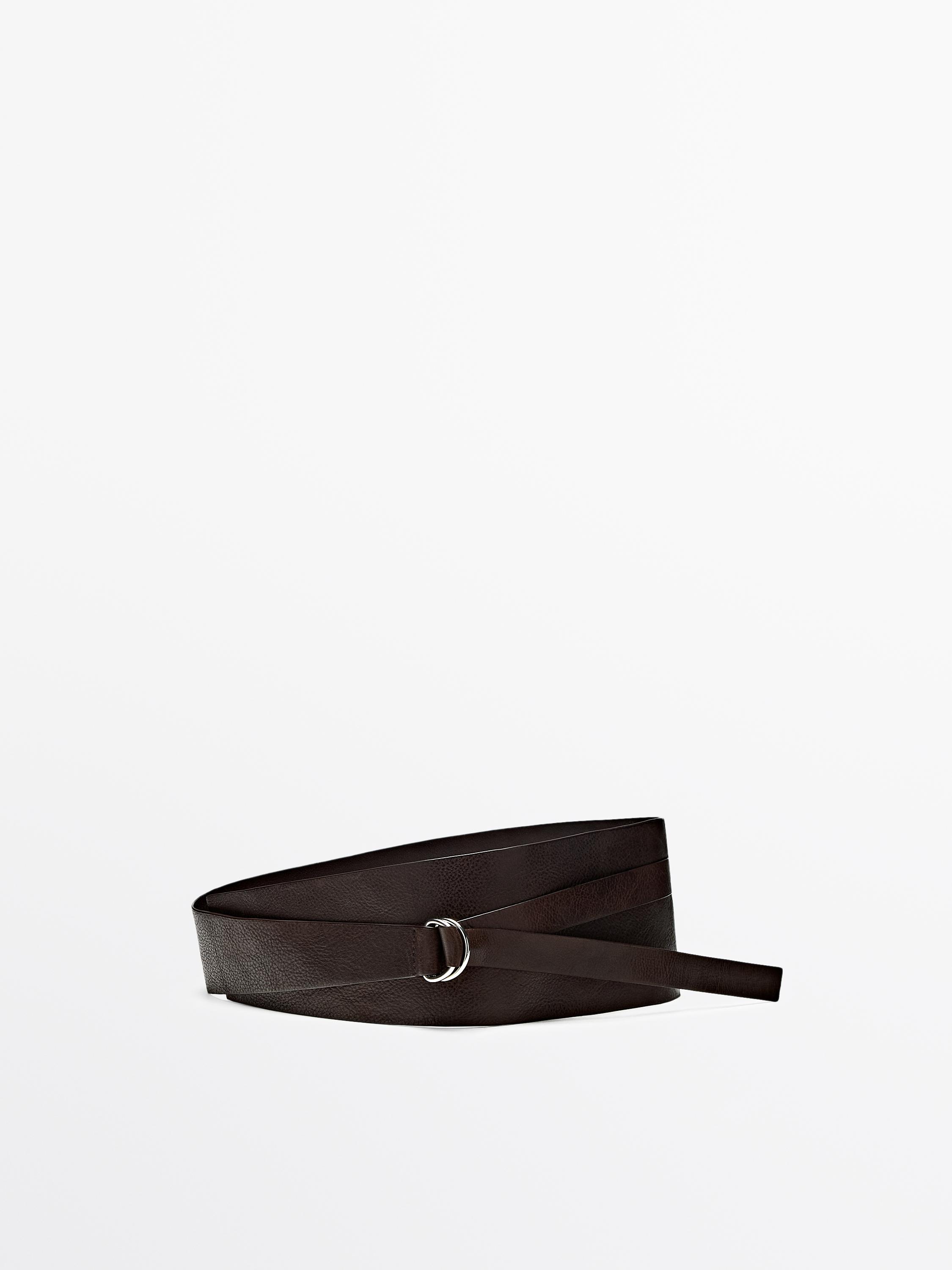 Ceinture obi détail boucle cuir nappa