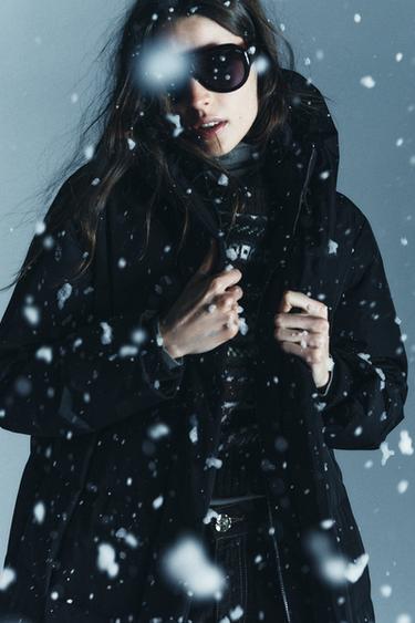LONG WATER-REPELLENT AND WINDPROOF HOODED DOWN JACKET - Black by Zara - Image 1