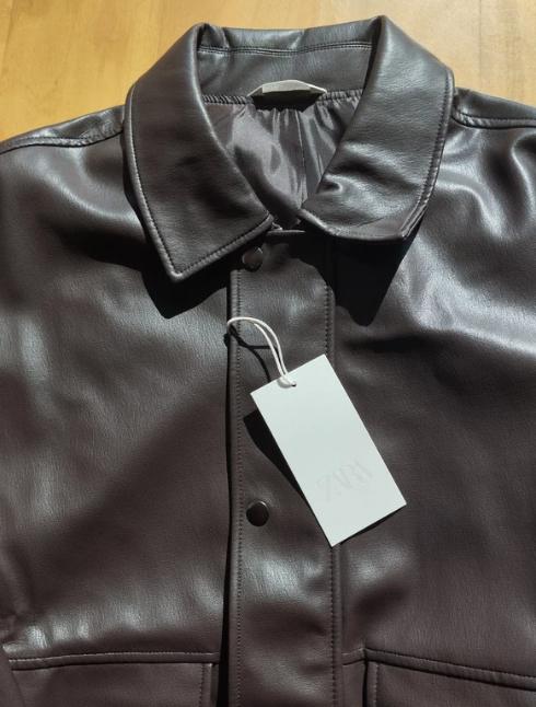 RELAXED FIT FAUX LEATHER JACKET - Image 3