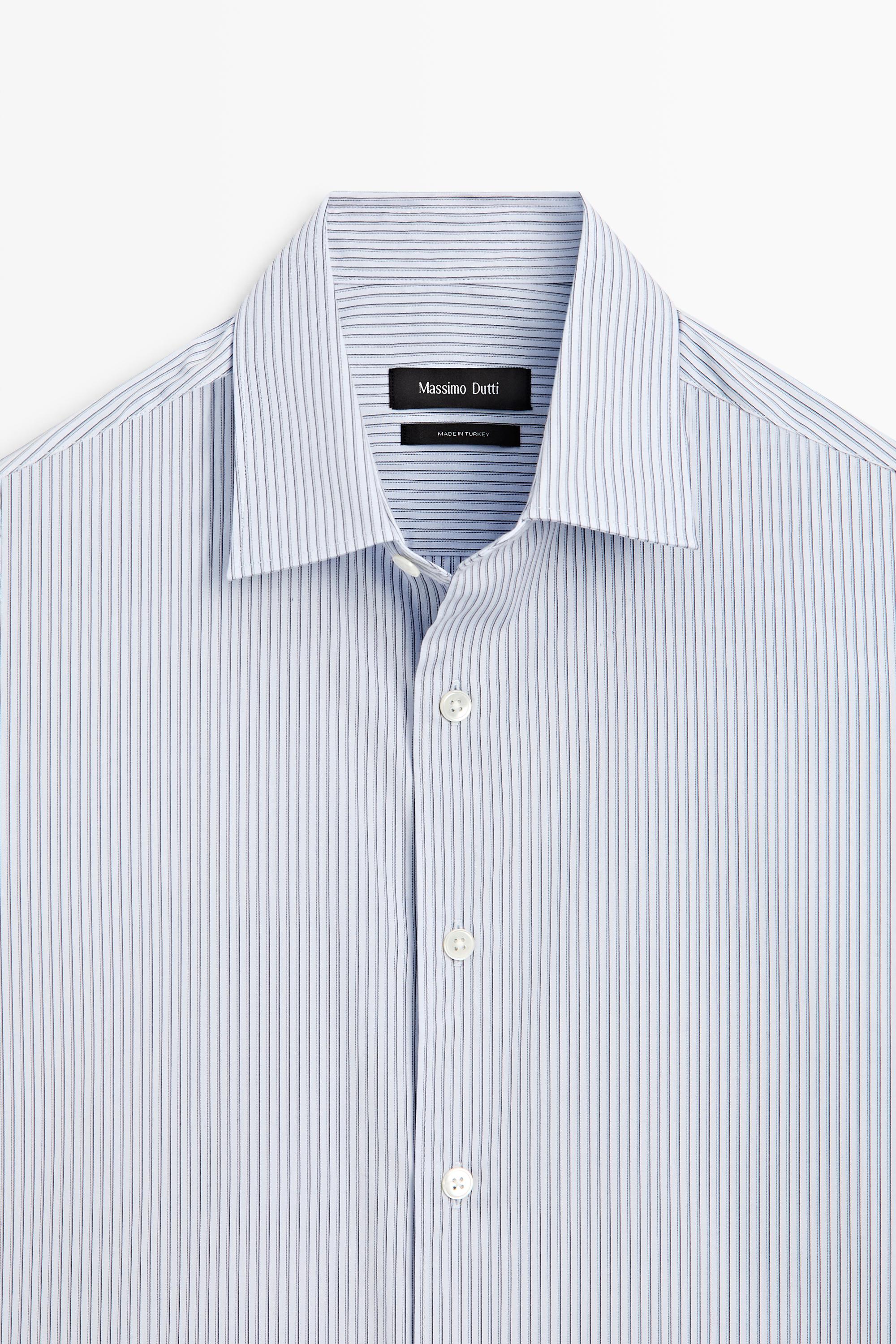 Chemise regular fit à rayures 100 % coton