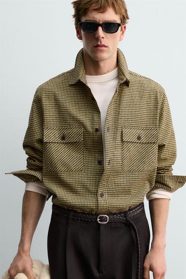 CHEMISE EN FLANELLE À CARREAUX AARON LEVINE X ZARA - Jaune de Zara - Image 4