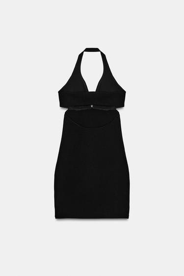 ROBE CUT OUT EN MAILLE STRETCH - Noir de Zara - Image 5
