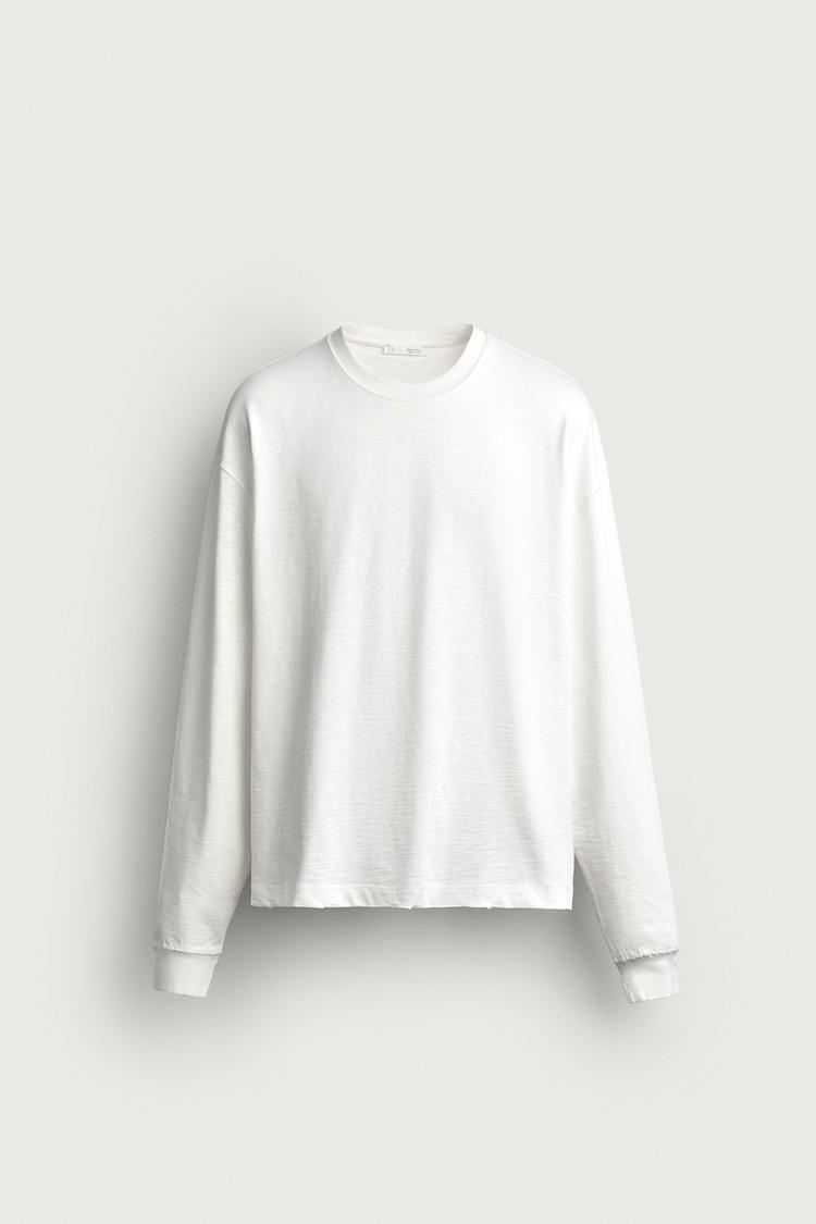 RELAXED FIT SLUB KNIT WASHED T-SHIRT