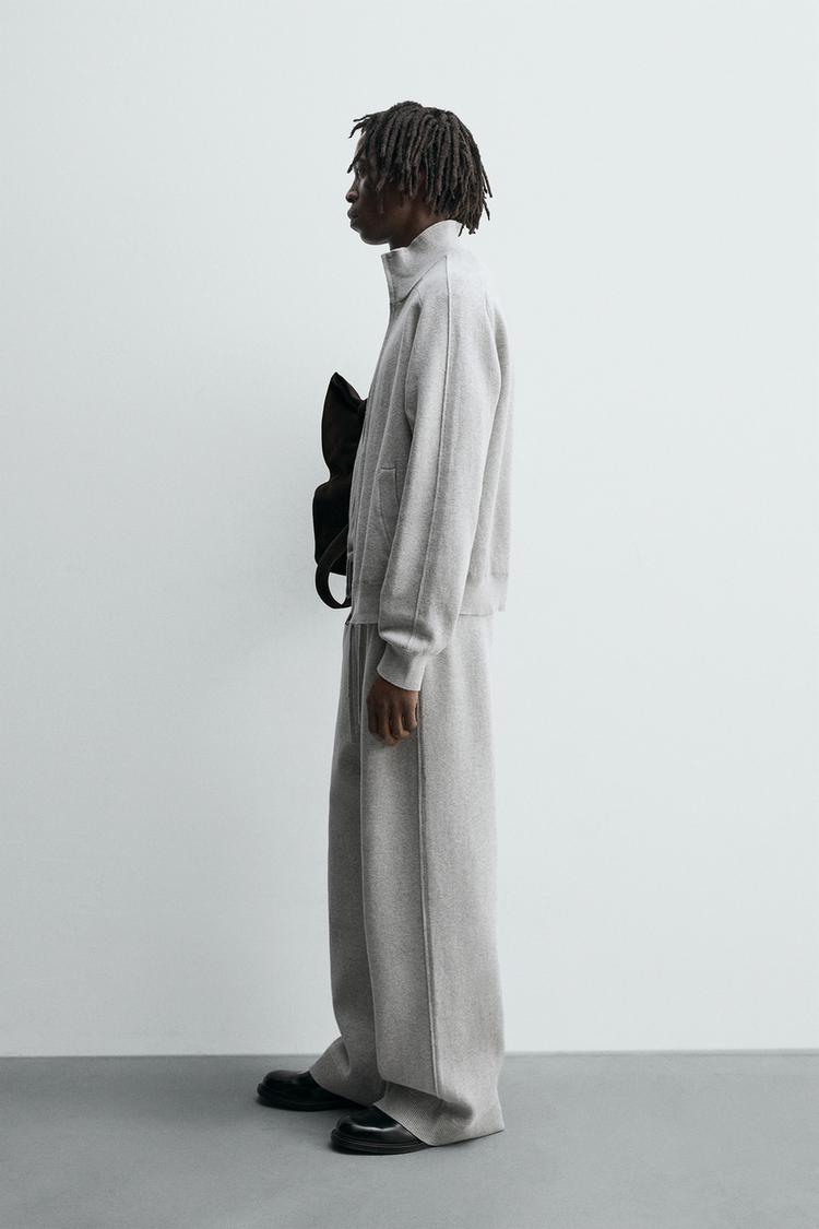 Zara KNITTED WIDE-LEG TROUSERS - thumbnail 4 of 4
