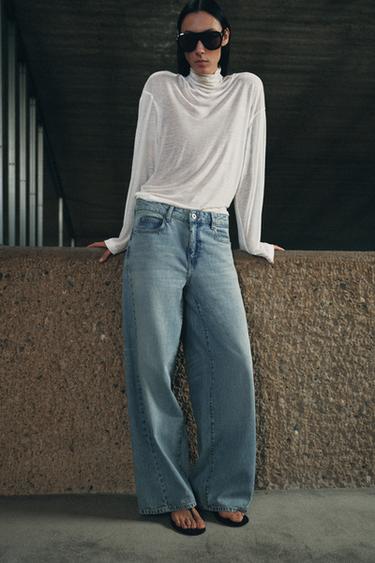 JEAN ZW COLLECTION LOOSE BARREL TAILLE MOYENNE - Bleu clair de Zara - Image 3