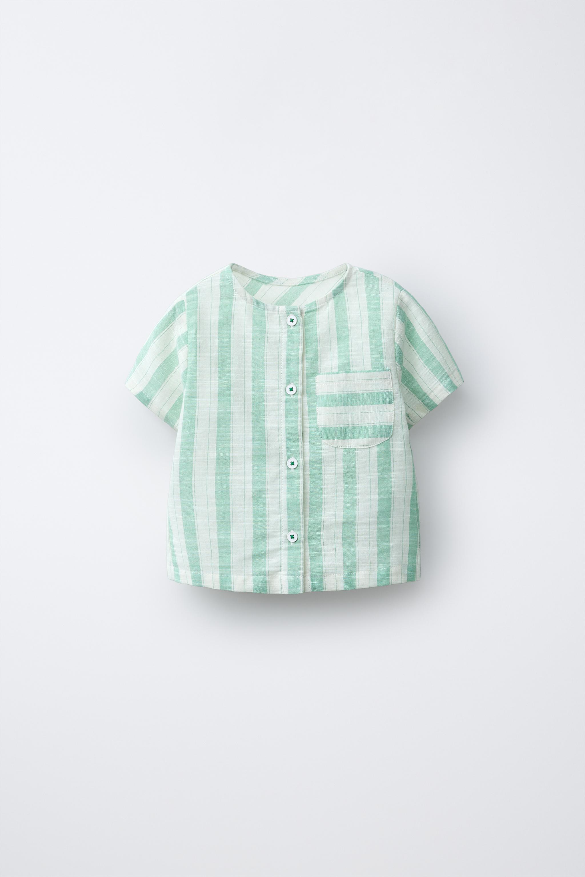 ストライプ柄シャツ - グリーン | ZARA Japan / 日本