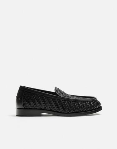 Zara BRAIDED LOAFERS - Black