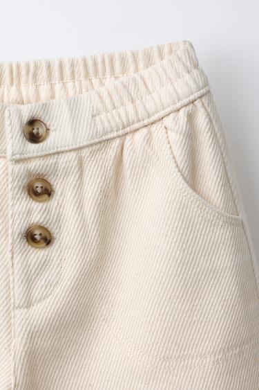 SOFT TOUCH TROUSERS WITH BUTTONS - Ecru by Zara - Image 2