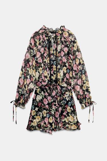 FLORAL PRINT MINI DRESS - Multicoloured by Zara