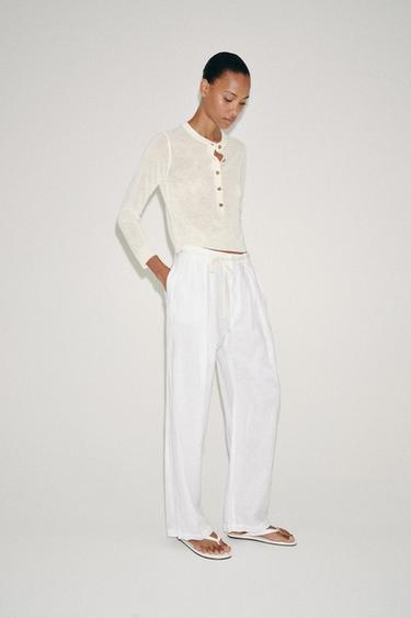 FISCHERPULLOVER AUS STRICK - Cremefarben von Zara