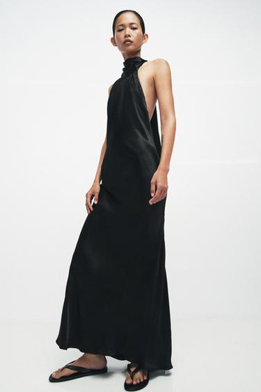 ROBE HALTER SATINÉE ZW COLLECTION - Noir de Zara - Image 6