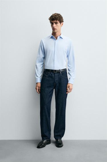 CAMISA REGULAR FIT - Celeste de Zara - Imagen 0