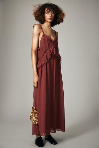 VESTIDO FLUIDO VOLANTES ZW COLLECTION - Teja de Zara