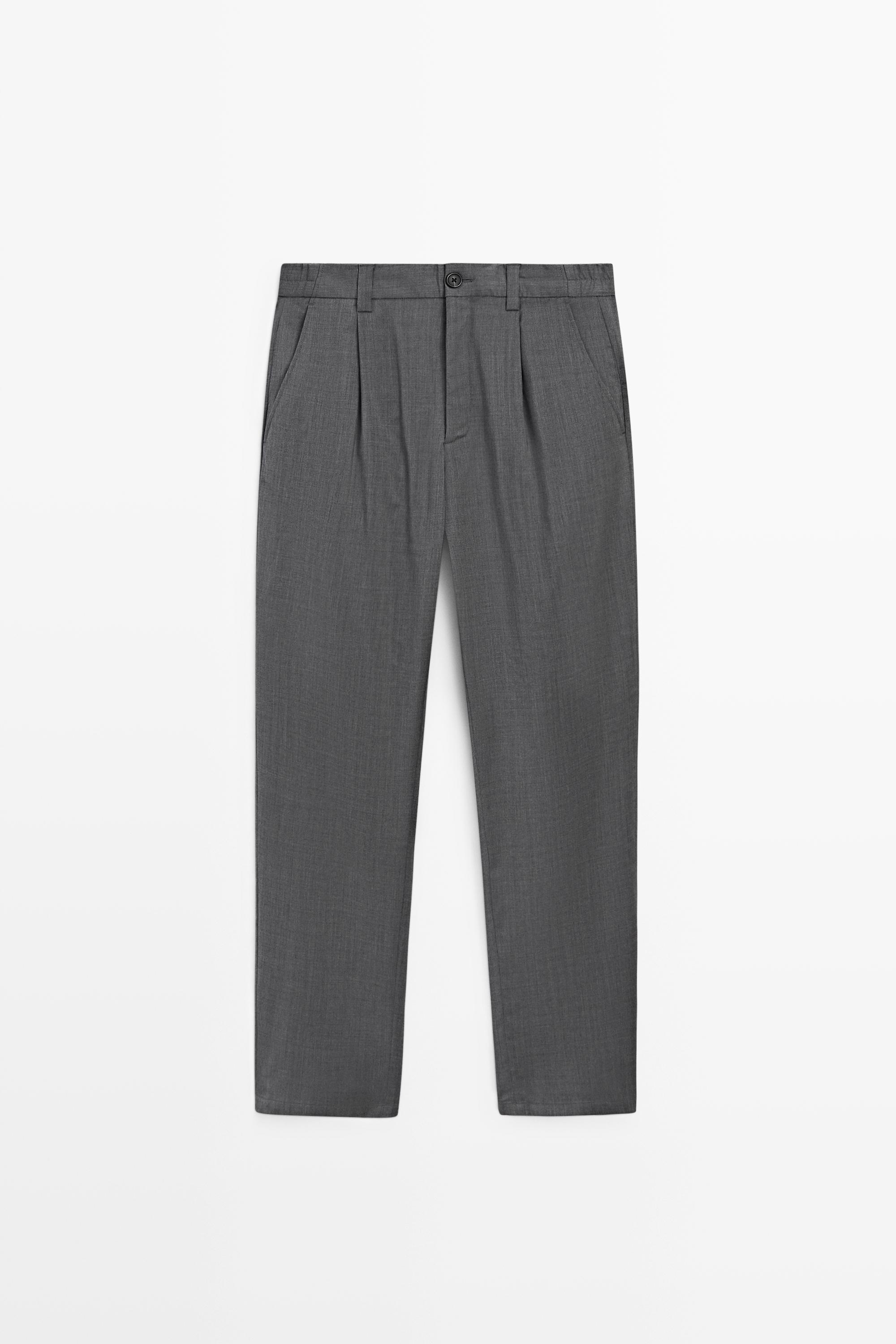 100% wool straight-leg pants