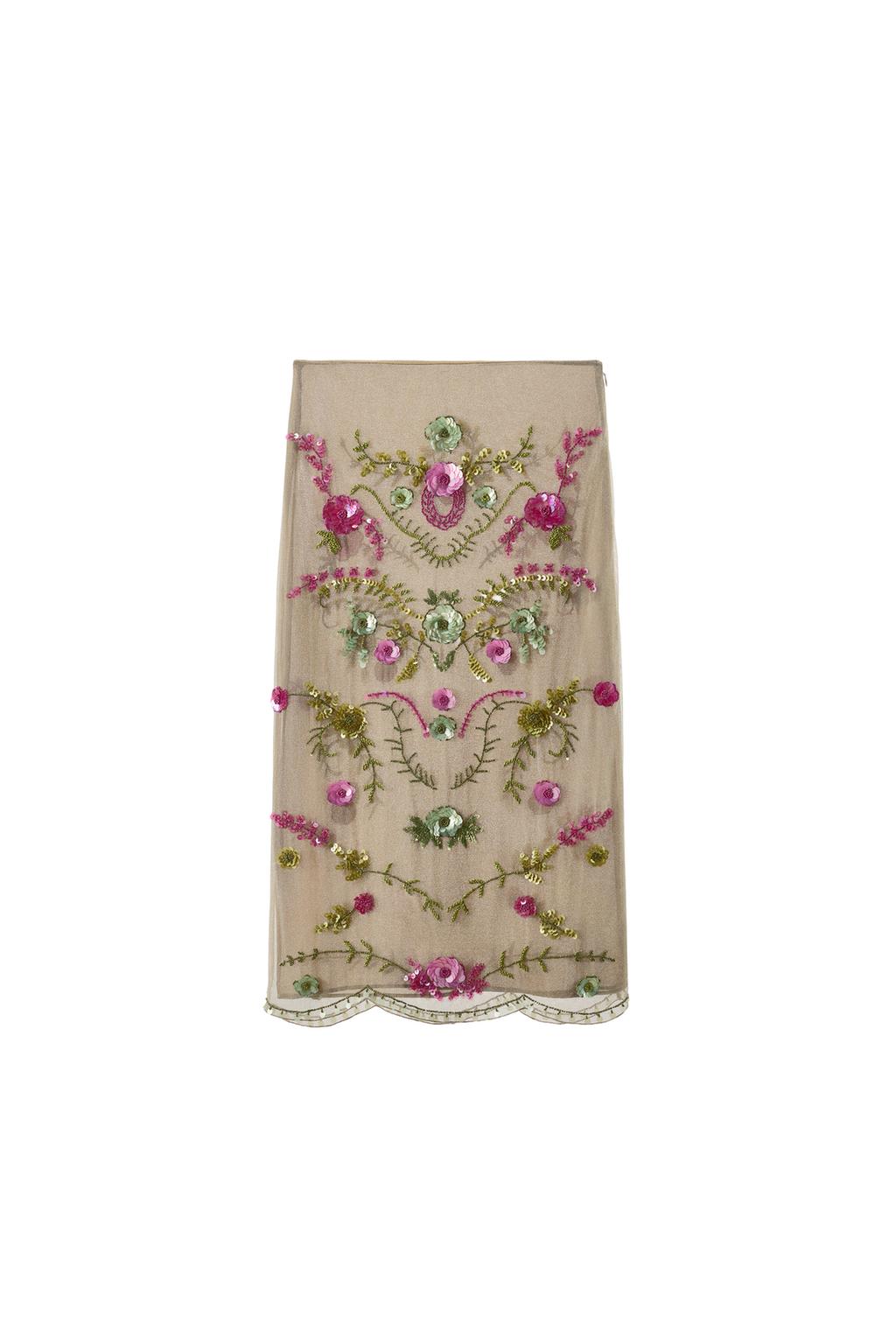 METALLIC THREAD BEADED SKIRT - image 3
