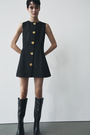 SHORT BUTTON-UP DRESS - Black by Zara - Image 0