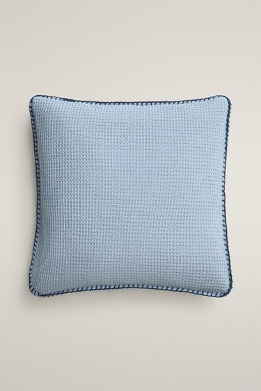 Zara KIDS WAFFLE THROW PILLOW COVER - Blue - Image 0