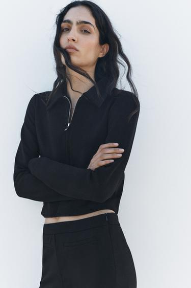FLARE CREPE TROUSERS - Black by Zara - Image 1