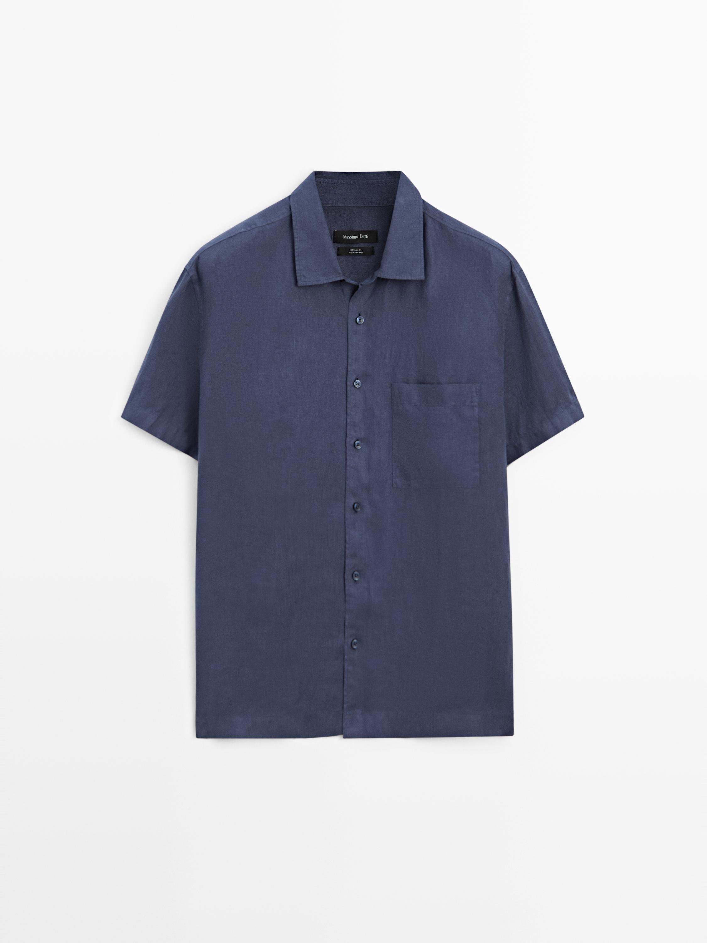 100% linen short sleeve shirt