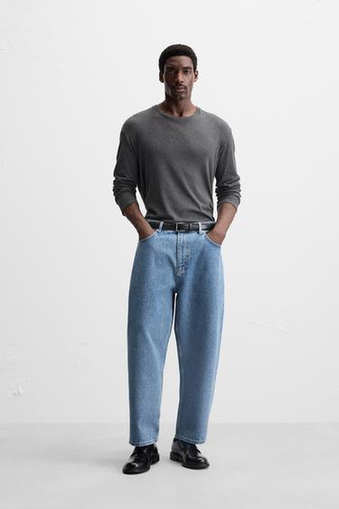 JEANS WIDE LEG - أزرق وسط الخاص بـ Zara