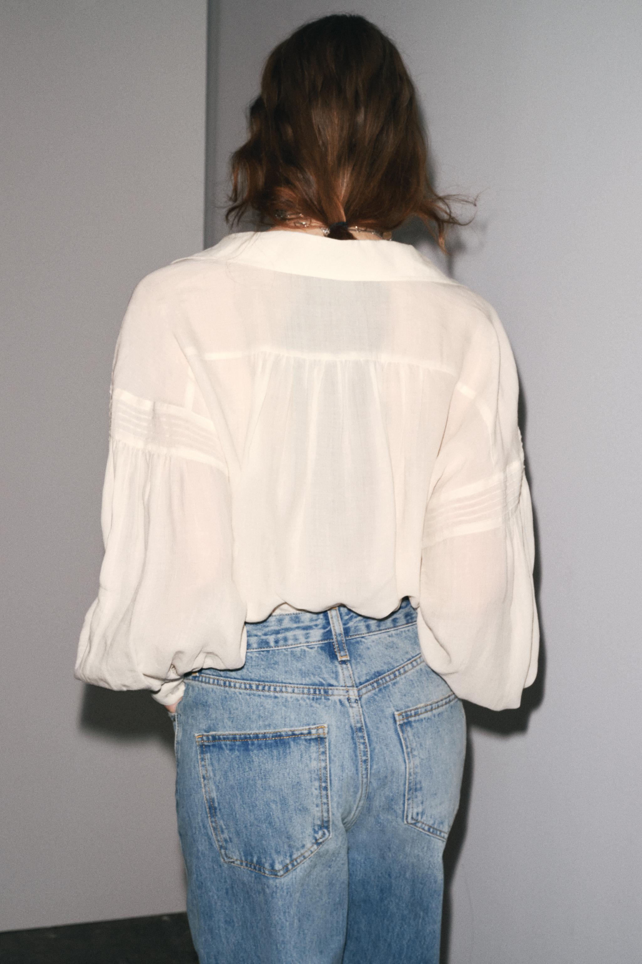 CAMISA ROMÁNTICA ZW COLLECTION - Blanco roto | ZARA Chile