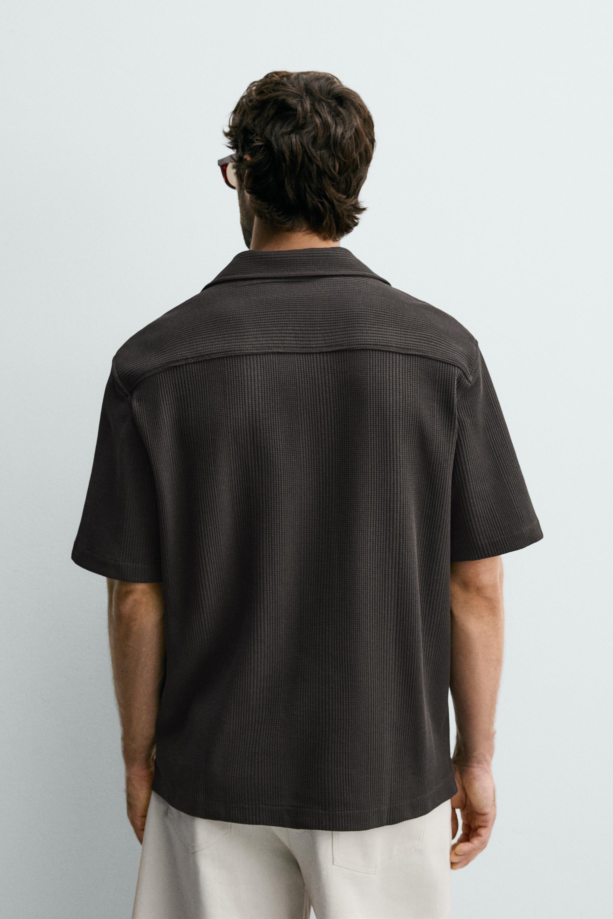 テクスチャー レギュラーフィットシャツ - カーボン | ZARA Japan / 日本