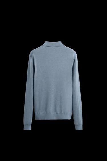 POLO PUNTO MEZCLA ALGODÓN - Azul claro de Zara