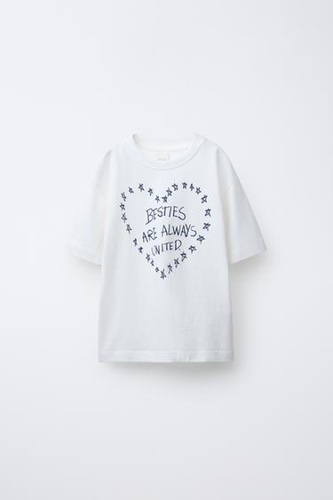 T-SHIRT À INSCRIPTION IMPRIMÉE - Blanc de Zara