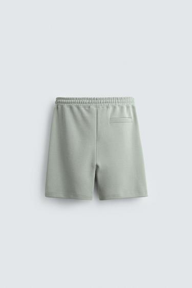RELAXED FIT INTERLOCK JOGGER BERMUDA SHORTS - washed green by Zara - Image 6